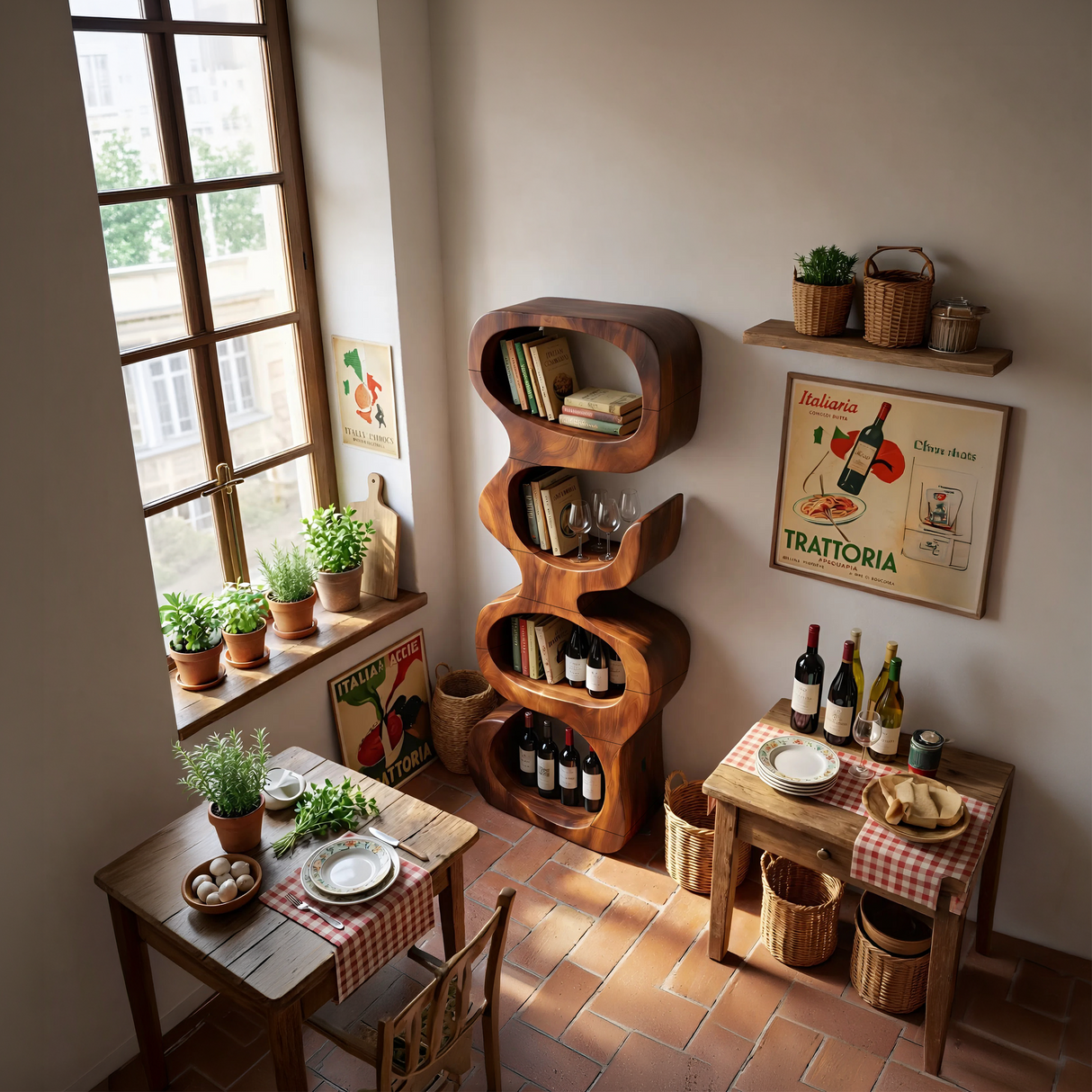 Farmhouse Decorative Bookcase Display Organizer For Living Room