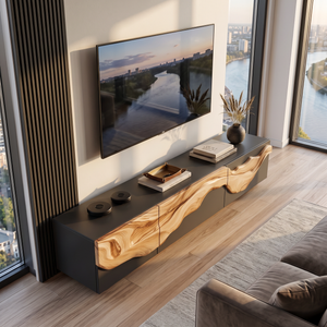 Rustic TV Console For Living Room Furniture Decor