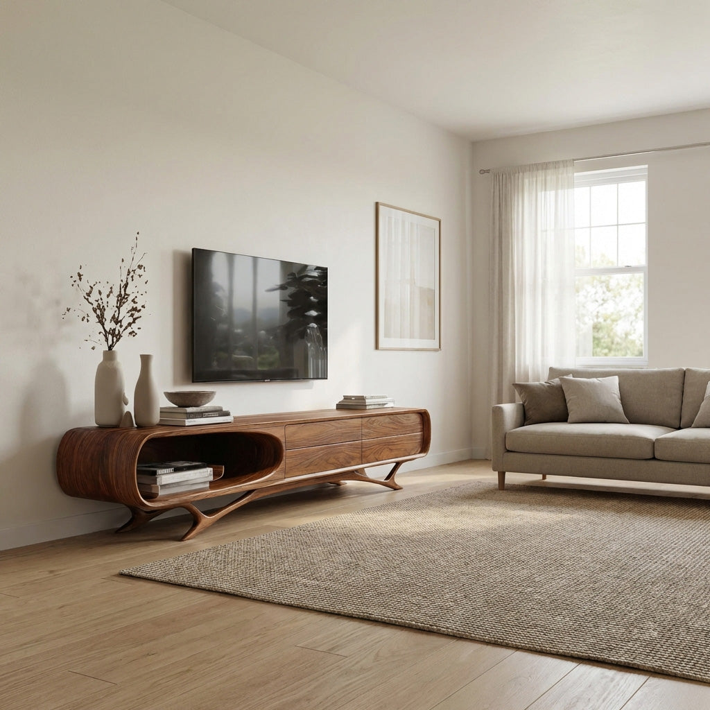 Contemporary Wooden TV Cabinet For Living Room Decor