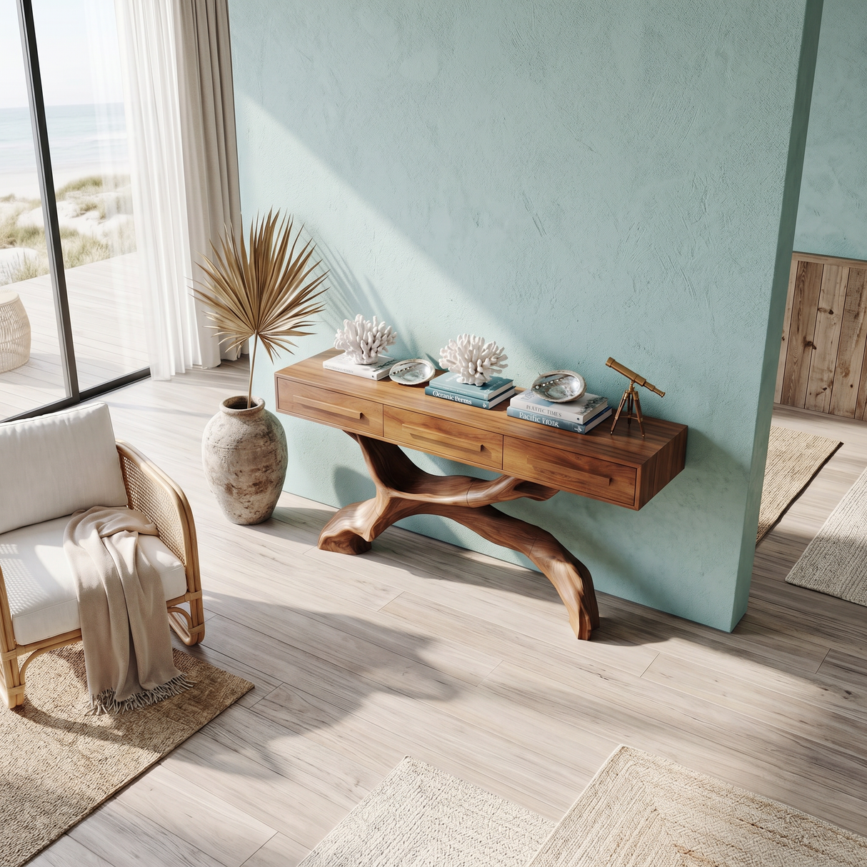 Mid Century Live Edge Entryway Table For Bedroom Rustic Accent