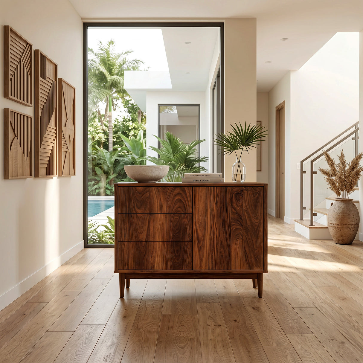 Minimalist  Console Table With Multiple Compartments For Living Room