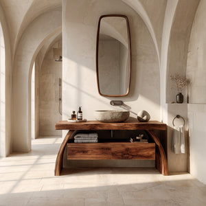 Contemporary Wood Bathroom Vanity With Drawer Storage For Bathroom