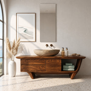 Contemporary Bathroom Vanity With Storage And Drawers For Bathroom