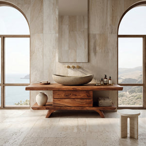 Modern Natural Wood Bathroom Vanity For Bathroom Storage