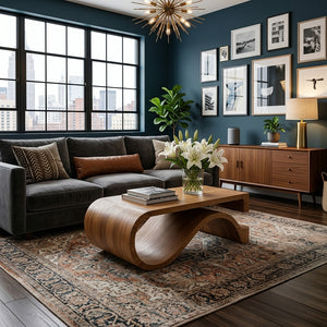 Minimalist Coffee Table Curved Style For Living Room
