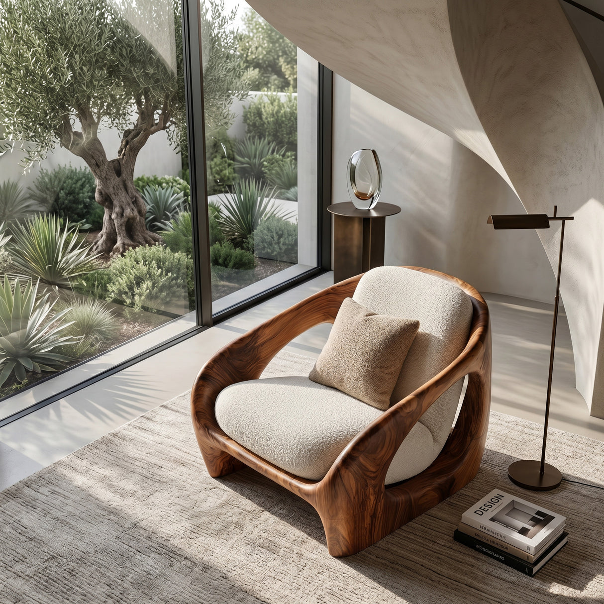 Minimalist Wooden Armchair For Contemporary Home