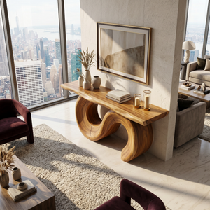Parisian Wooden Console Table For Terrace Styling