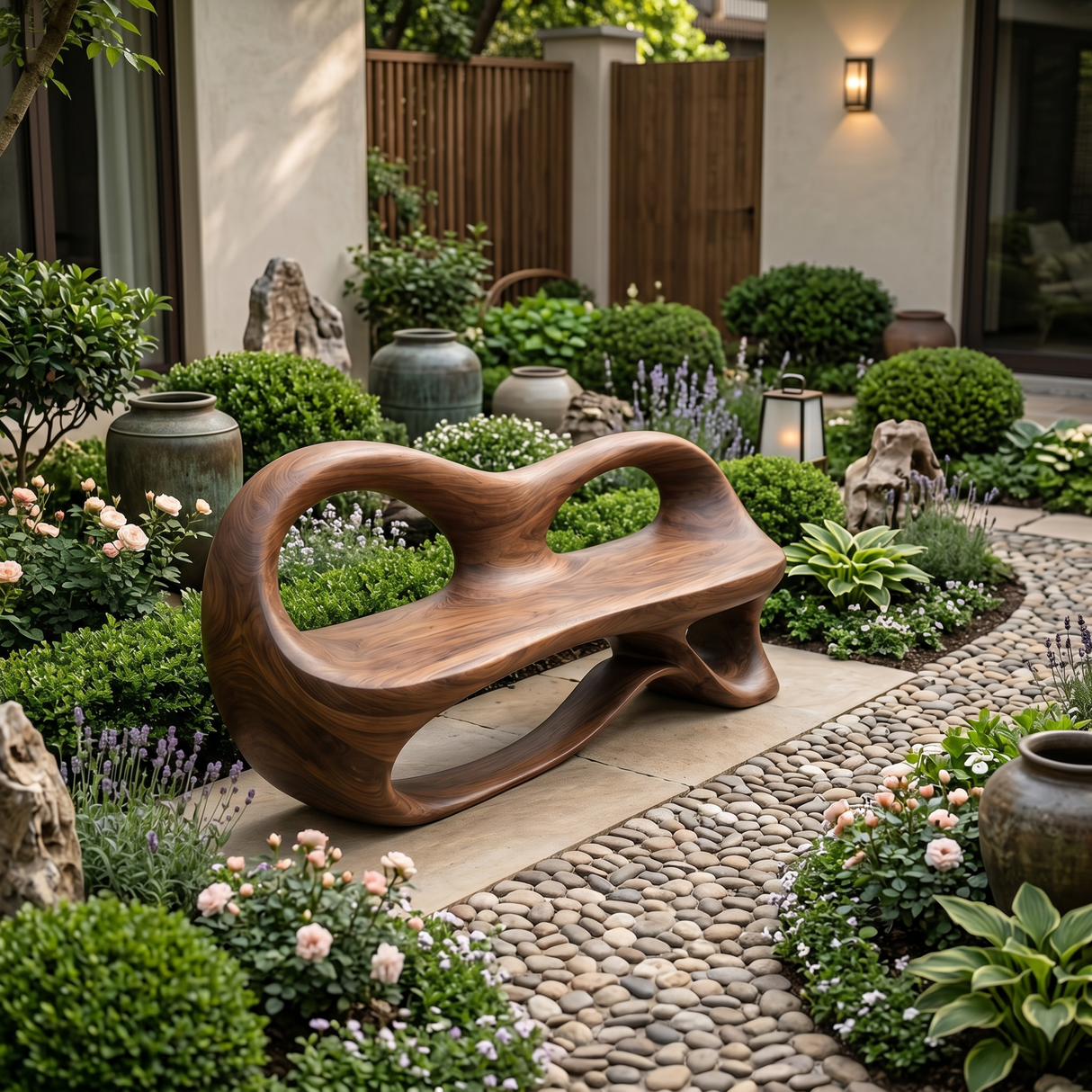 Organic Sculptural Bench For Luxury Entryway Decor