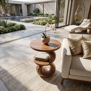 Modern Sculptural Side Table Outdoor Lounge