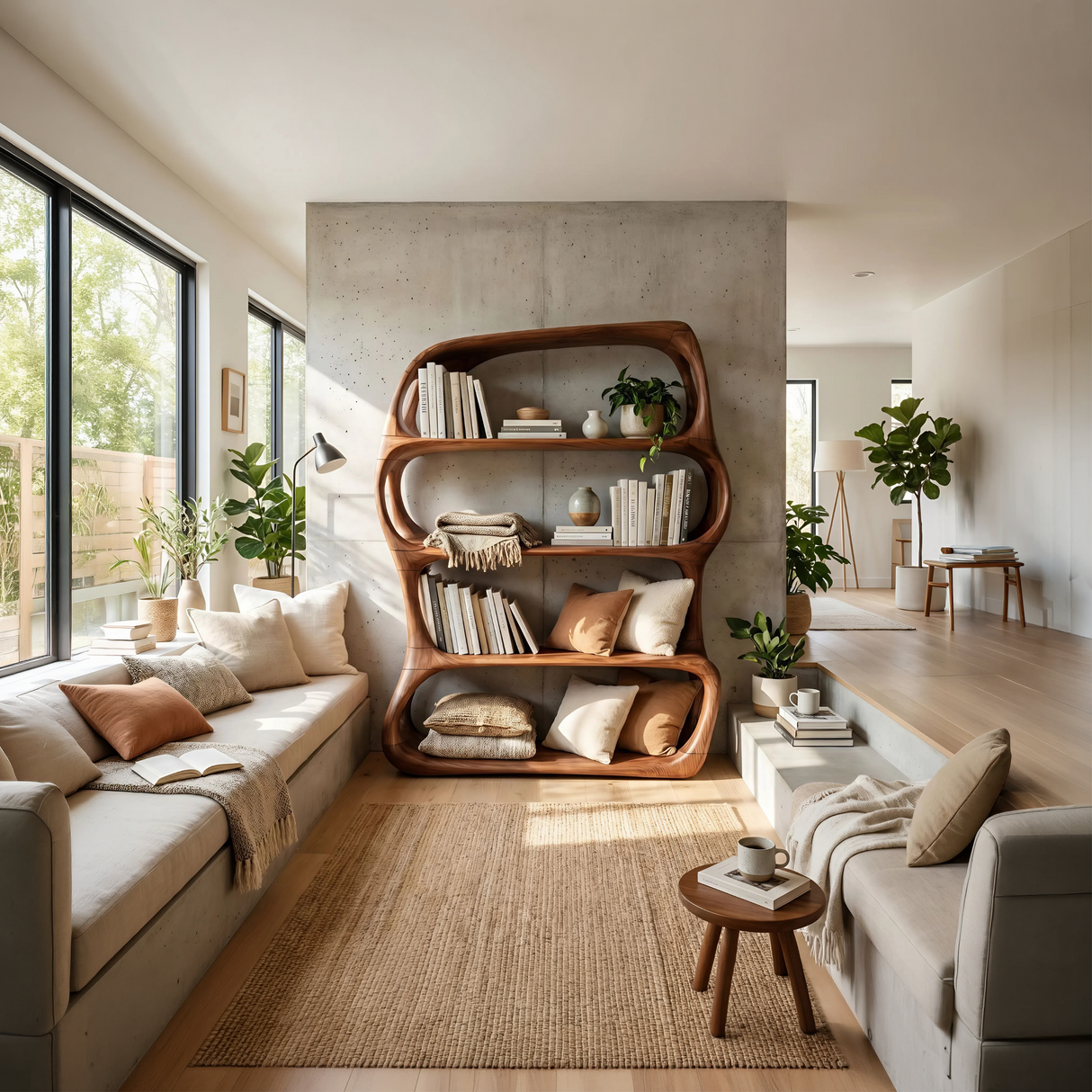 Scandinavian Decorative Bookcase Storage Organizer For Living Room