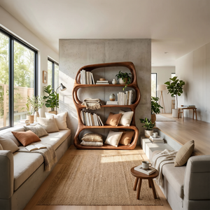 Scandinavian Decorative Bookcase Storage Organizer For Living Room