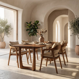 Organic Modern Dining Table With Sculptural Base For Dining Room