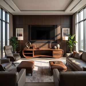 Modern Sculpted TV Stand For Media Corner