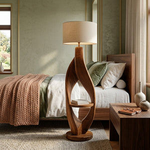 Organic Style Floor Lamp Natural Wood For Living Decor