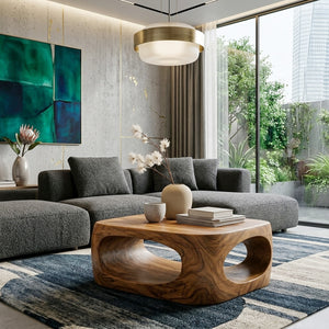 Artistic Carved Coffee Table For Living Room