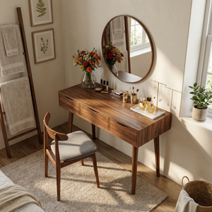 Boho Vanity Table Studio Apartment Makeup Area Dressing Space