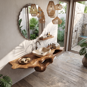 Farmhouse Solid Wood Vanity Unique Bathroom Design