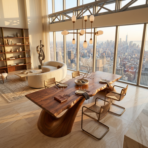Modern Live Edge Dining Table For Open Concept Dining