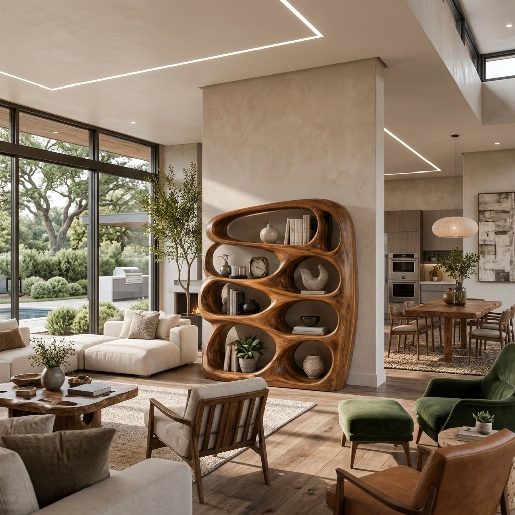 Sculptural Wooden Bookshelf Architecture Inspired Design For Modern Homes