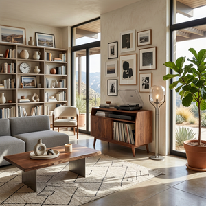 Modern Wooden Record Player Stand For Living Room Furniture