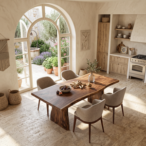 Handcrafted Live Edge Dining Table For Modern Kitchen