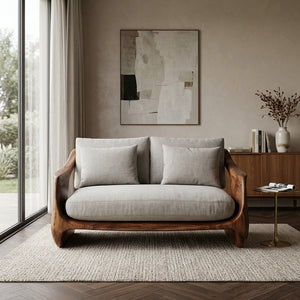 Contemporary Natural Wood Sofa For Modern Minimalist Home