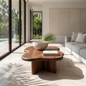 Organic Coffee Table With Cloud Shaped Tabletop For Home Decor