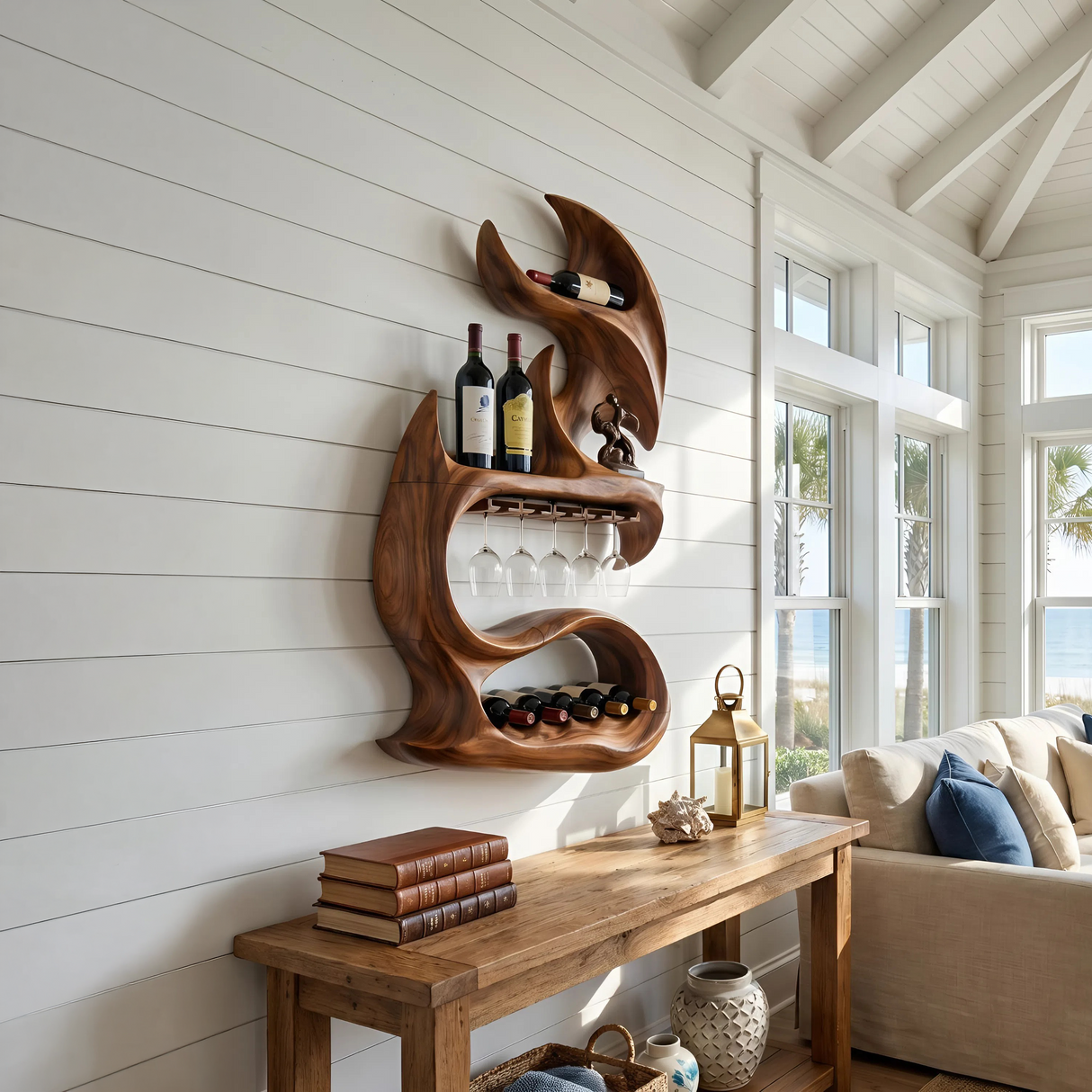 Modern Sculptural Bottle Display For Living Space