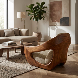 Artistic Natural Wood Chair For Contemporary Living Room