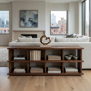Modern Two Tiers Natural Wood Bookshelf For Home Storage