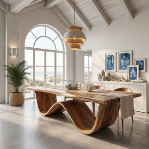 Sculptural Dining Table For Tropical Dining Space
