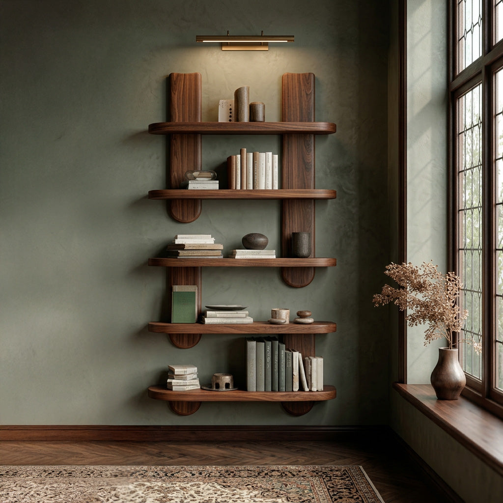 Modern Wooden Wall Mounted Bookshelf For Home Decor