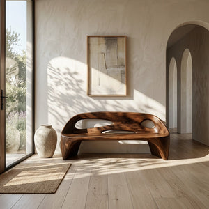 Japandi Natural Wood Bench For Living Room Furniture