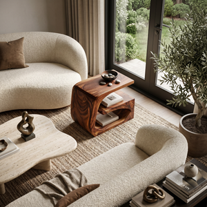 Handcrafted Wood Side Table For Home Accent Furniture