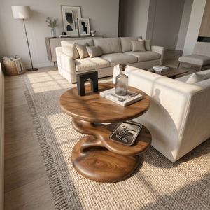 Minimalist Open Shelf Side Table Cozy Living Room