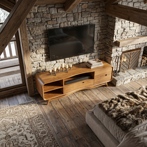 Minimalist Wooden TV Cabinet For Urban Apartment Decor