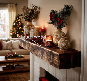 Rustic Fireplace Mantel Shelf For Living Room