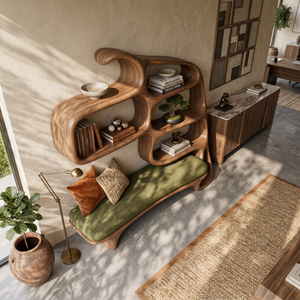 Modern Sculptural Bookshelf For Stylish Reading Space