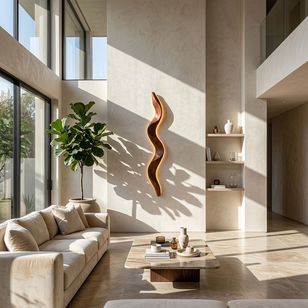 Rustic Undulating Wall Lamp For Living Room Or Bedroom