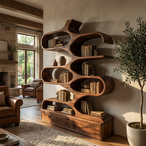 Contemporary Artistic Sculptural Bookshelf For Living Room