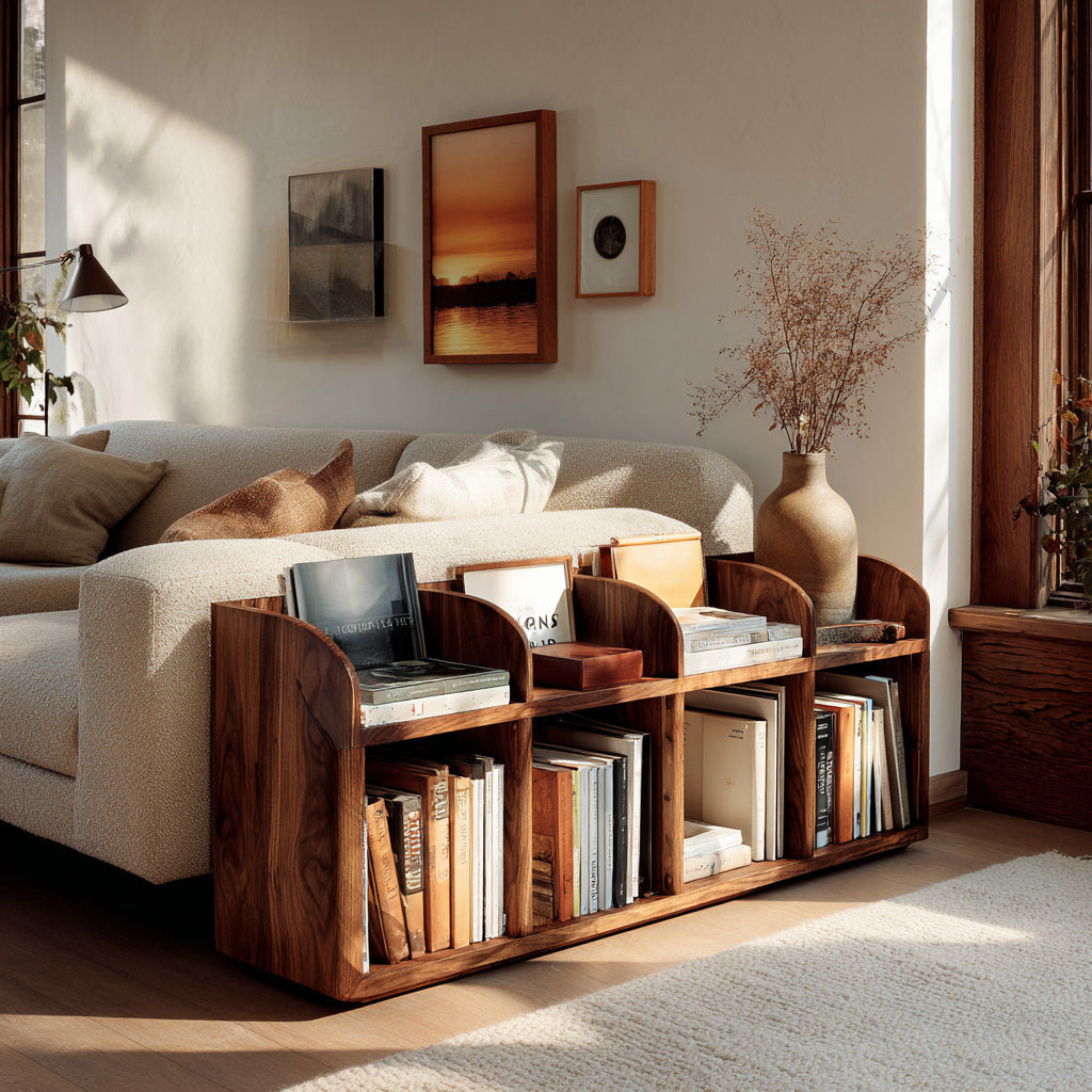 Modern Wooden Open Display Magazine Rack For Living Room