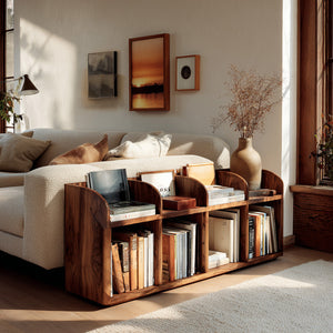 Modern Wooden Open Display Magazine Rack For Living Room
