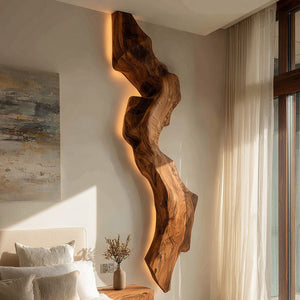 Abstract Live Edge Wall Lamp For Bedroom
