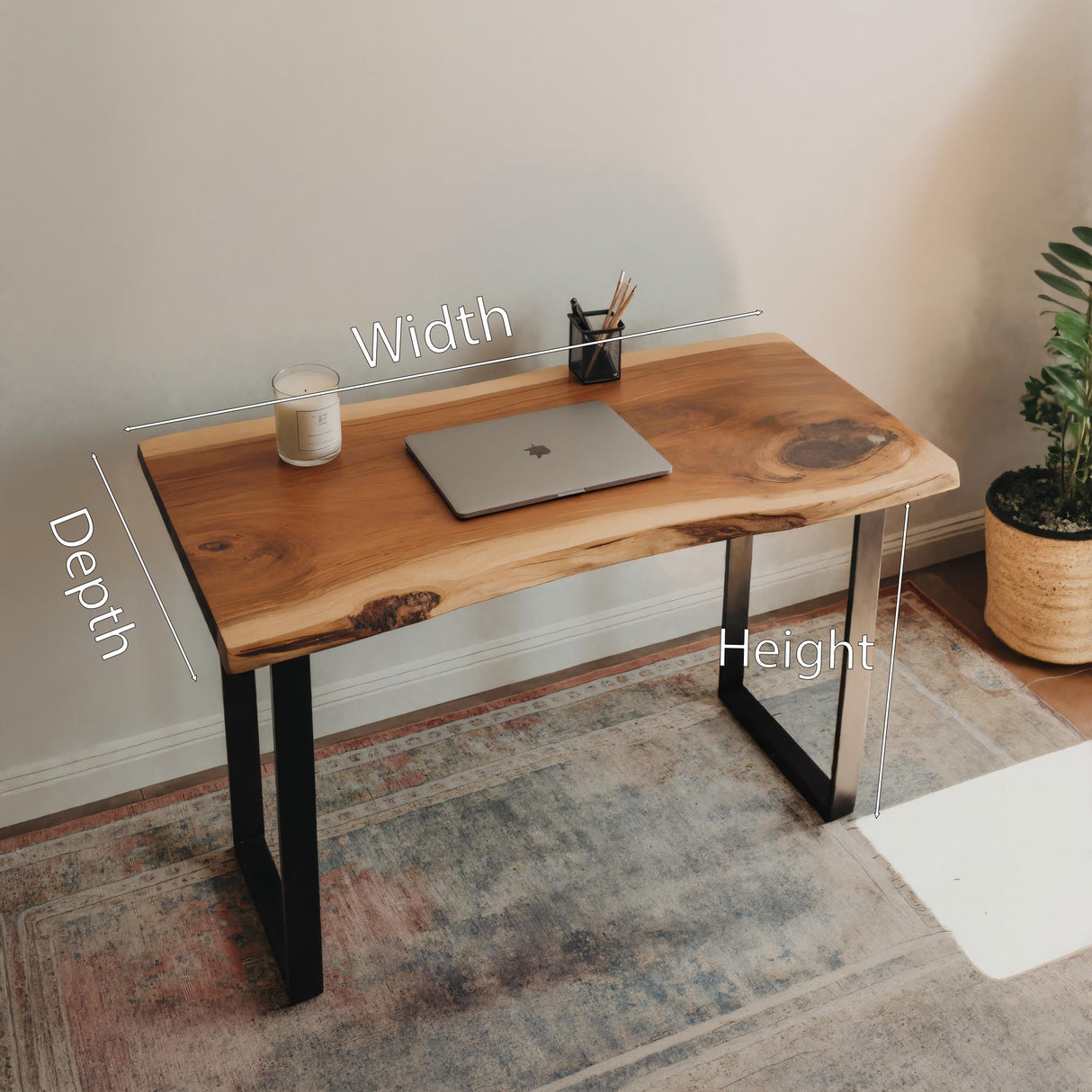 Modern Live Edge Desk For Home Office Or Workspace