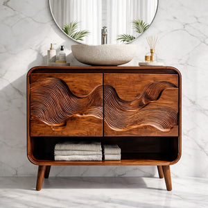 Coastal Wooden Bathroom Vanity For Bathroom