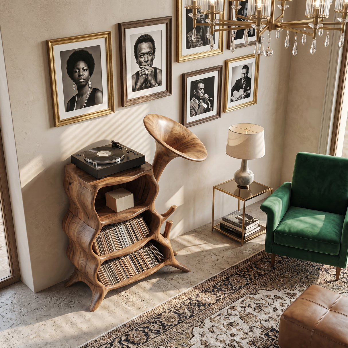 Handcrafted Wooden Media Console For Furniture Decor