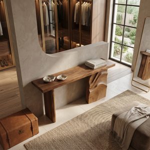 Scandinavian Carved Display Table For Lounge Interior Space