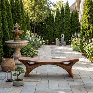 Contemporary Sculptural Outdoor Bench For Garden Or Terrace Lounge