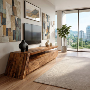 Modern Geometric TV Stand For Living Room