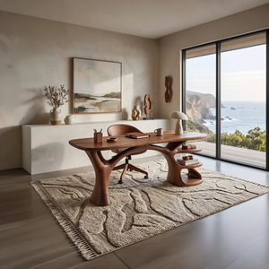 Modern Organic Form Study Desk Bedroom Workspace